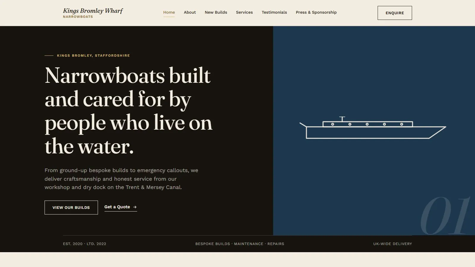 KBW Narrowboats website design