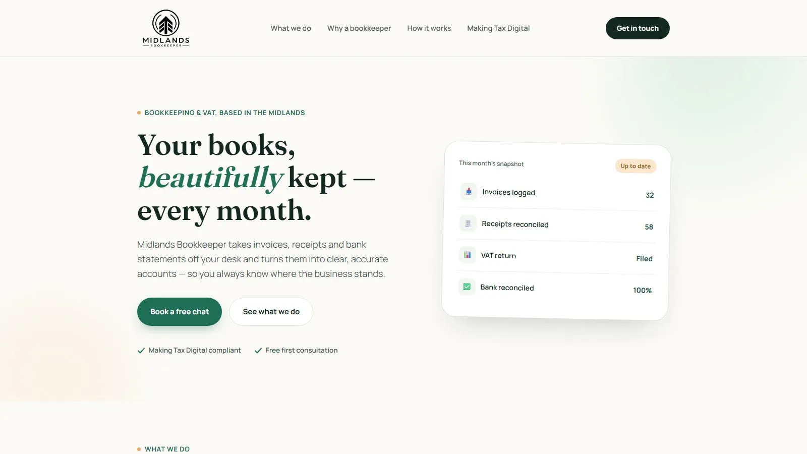 Midlands Bookkeeper website design
