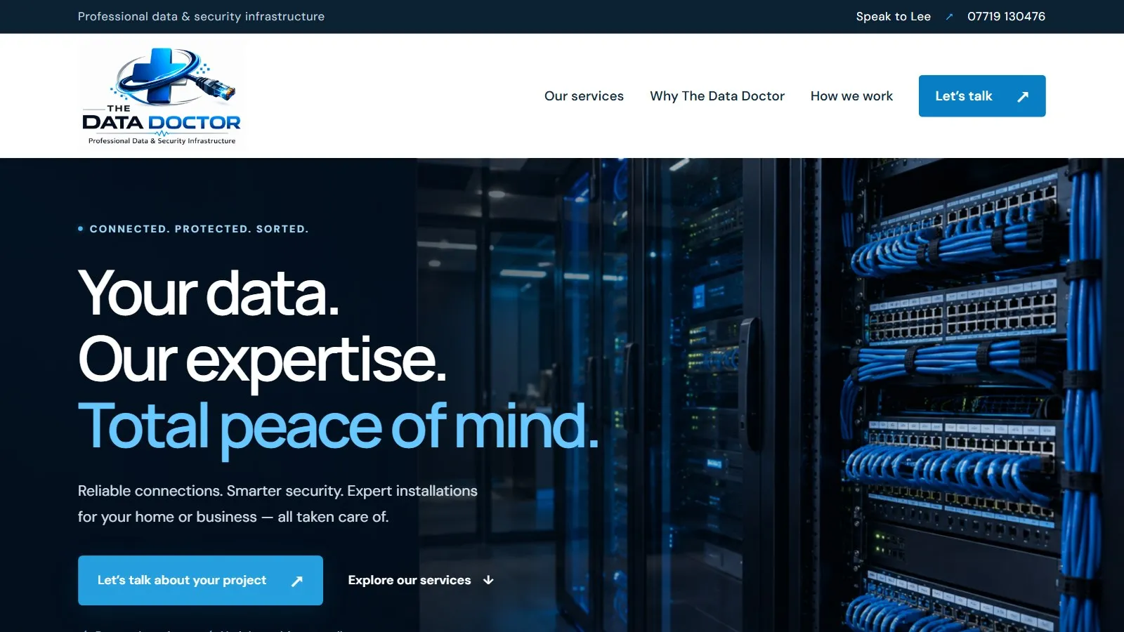 The Data Doctor website design